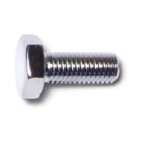 Midwest Fastener Grade 5, 1/4"-28 Hex Head Cap Screw, Chrome Plated Steel, 5/8 in L, 10 PK 75262